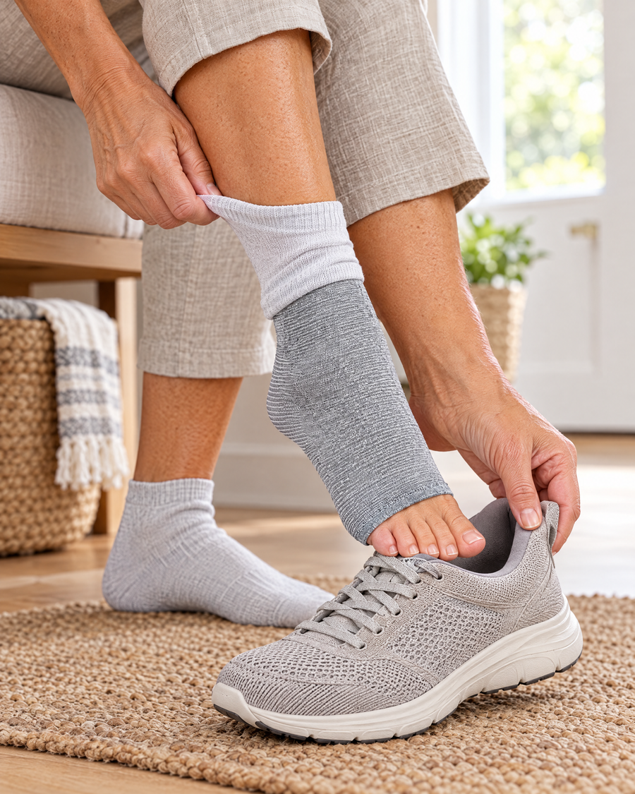 Open-toe arch sleeve fitting under a regular sock and shoe