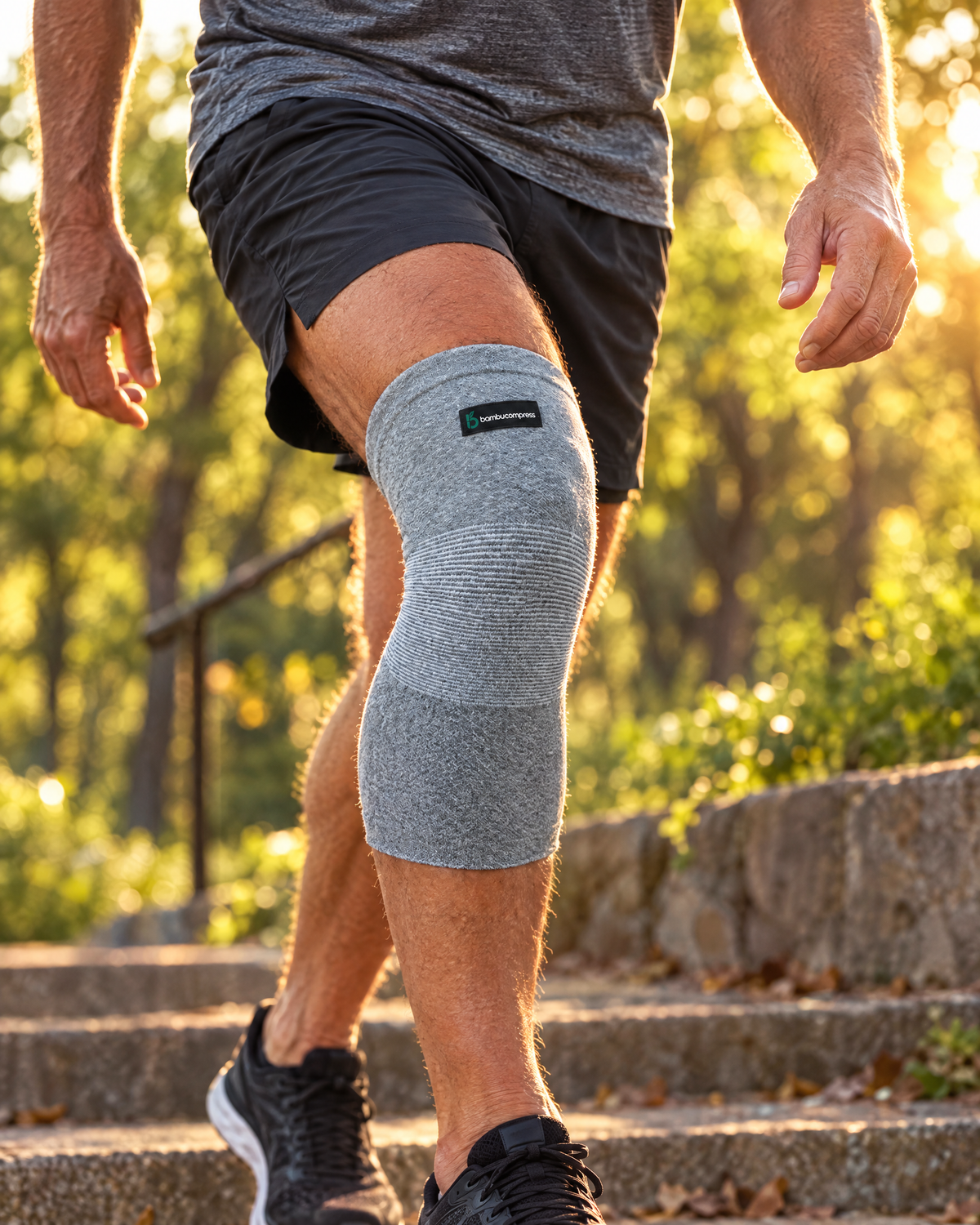 FLEX+ Bamboo Knee Sleeve in everyday use | Grey