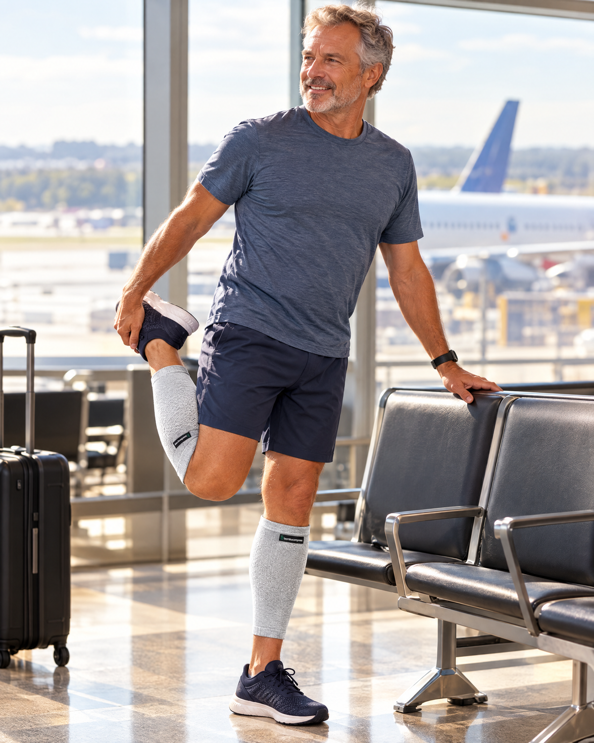 FLEX+ Bamboo Calf Sleeve in everyday use | Grey