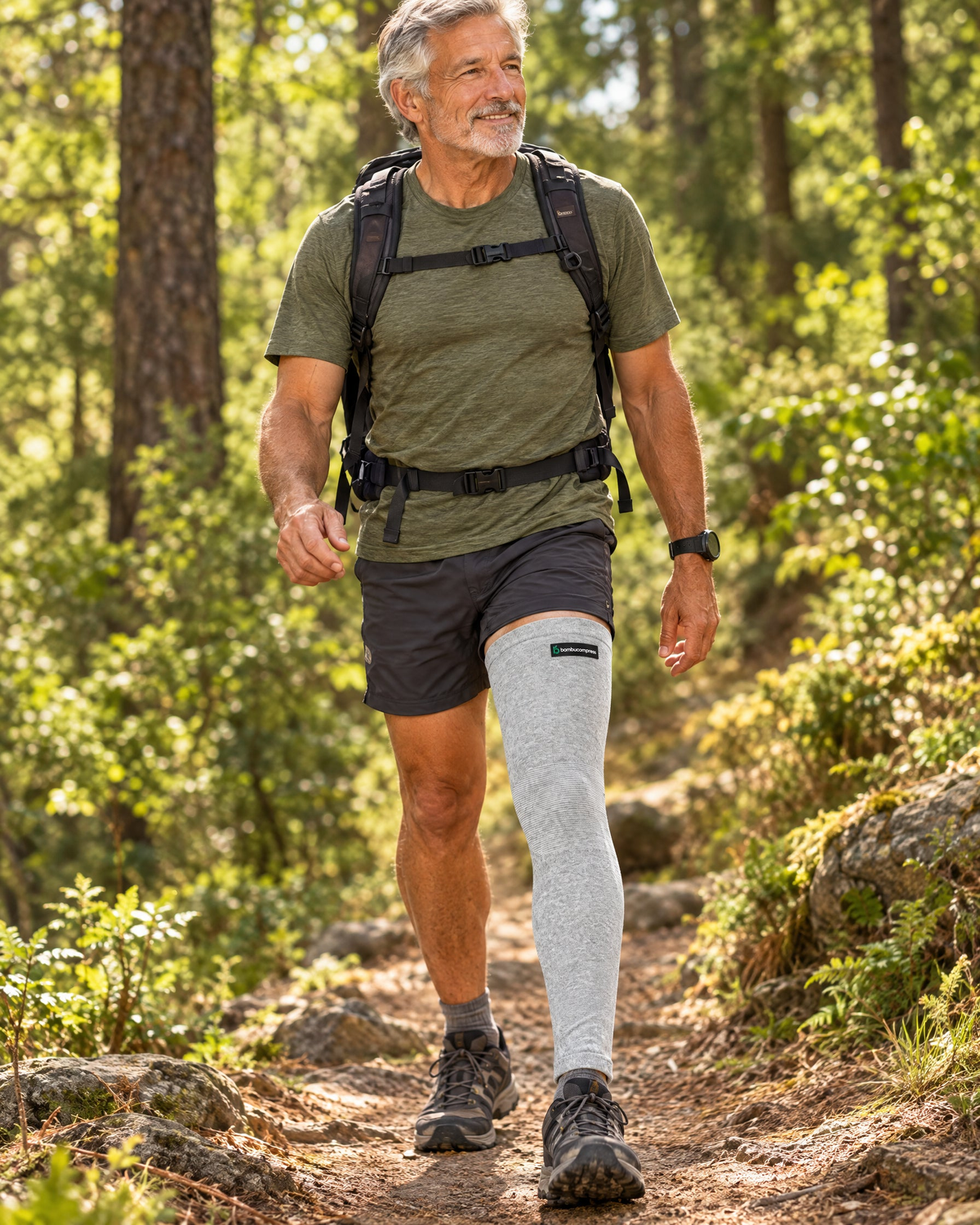 FLEX+ Bamboo Full Leg Sleeve in everyday use | Grey