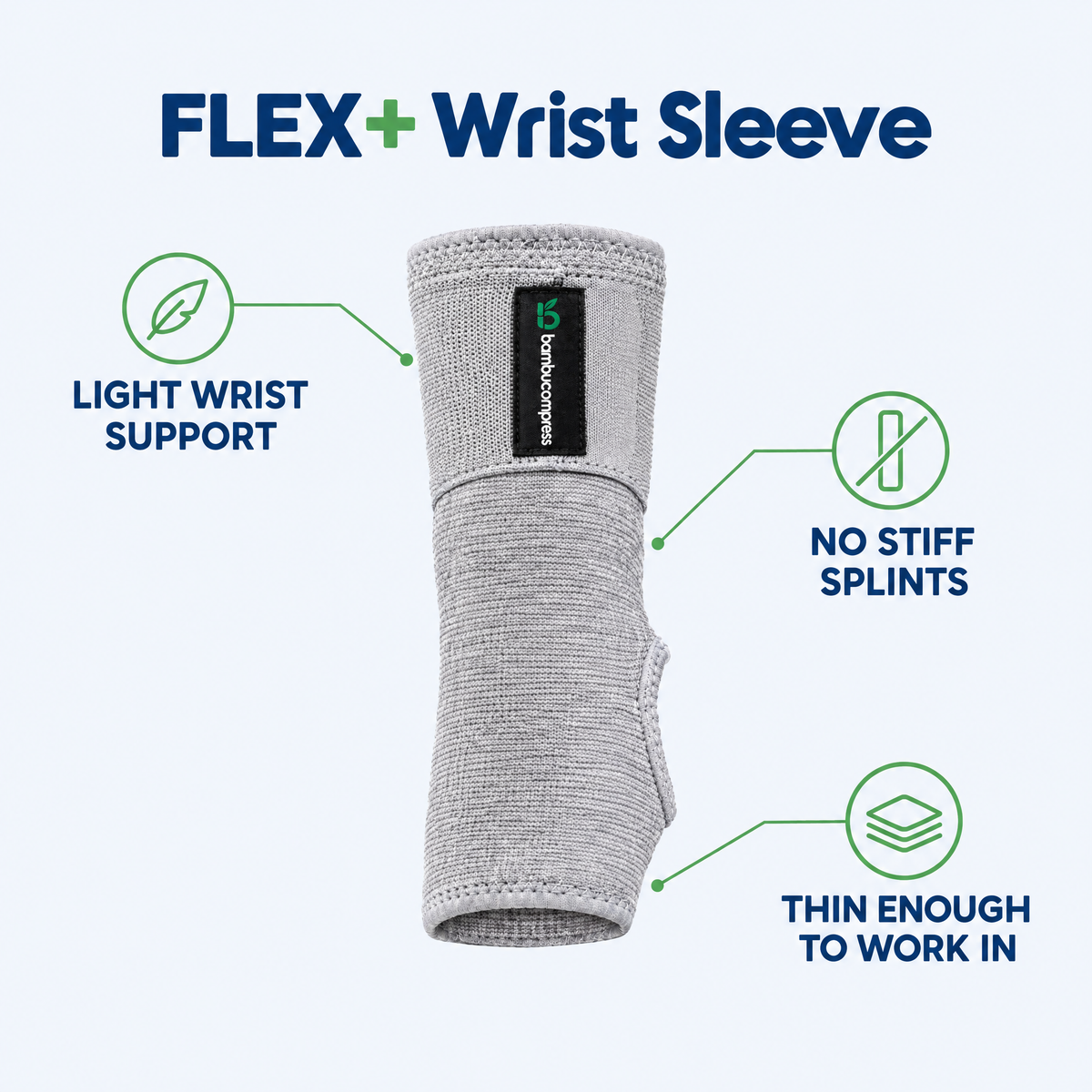 FLEX+ Bamboo Wrist Sleeve key benefits