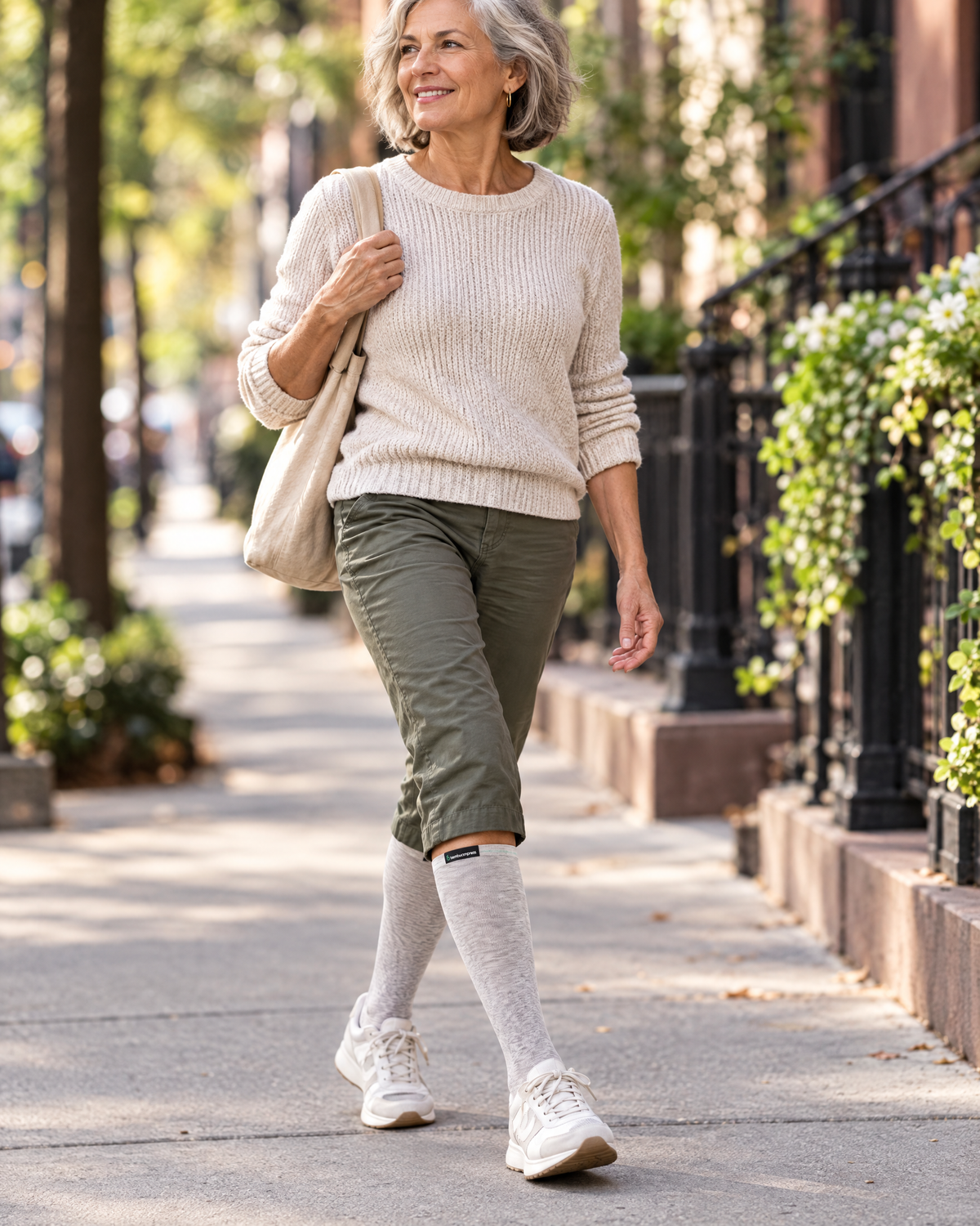 Person wearing the AIR+ Lightweight Bamboo Compression Socks