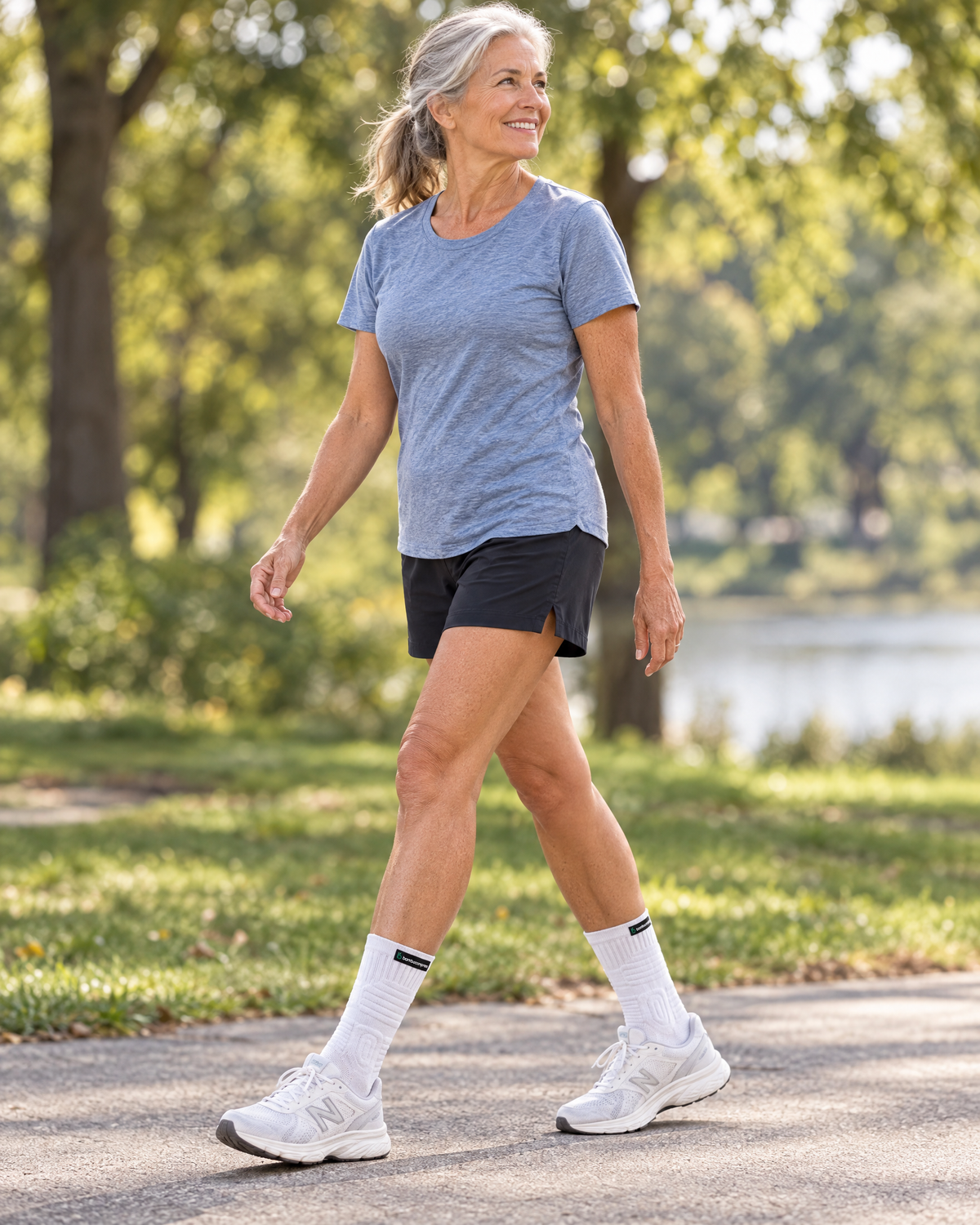 Person wearing the STEADY+ Cushion Compression Socks (3-Pack)