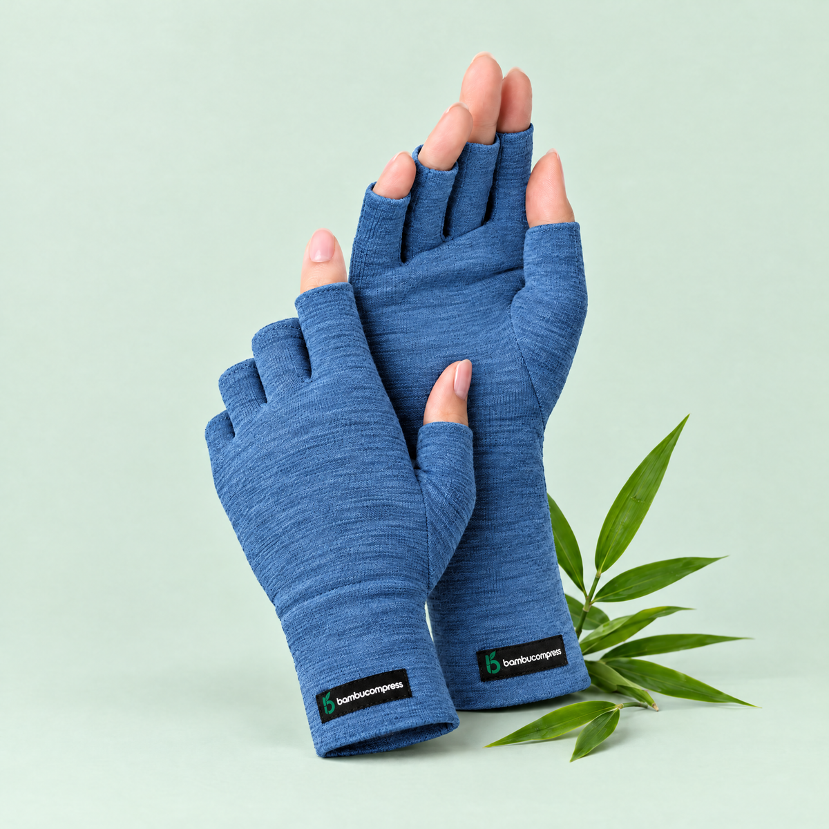 FLEX+ Bamboo Compression Gloves | Bamboo - Blue