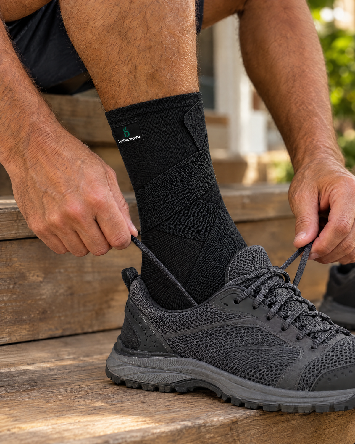 FLEX+ Bamboo Ankle Sleeve in everyday use | Black