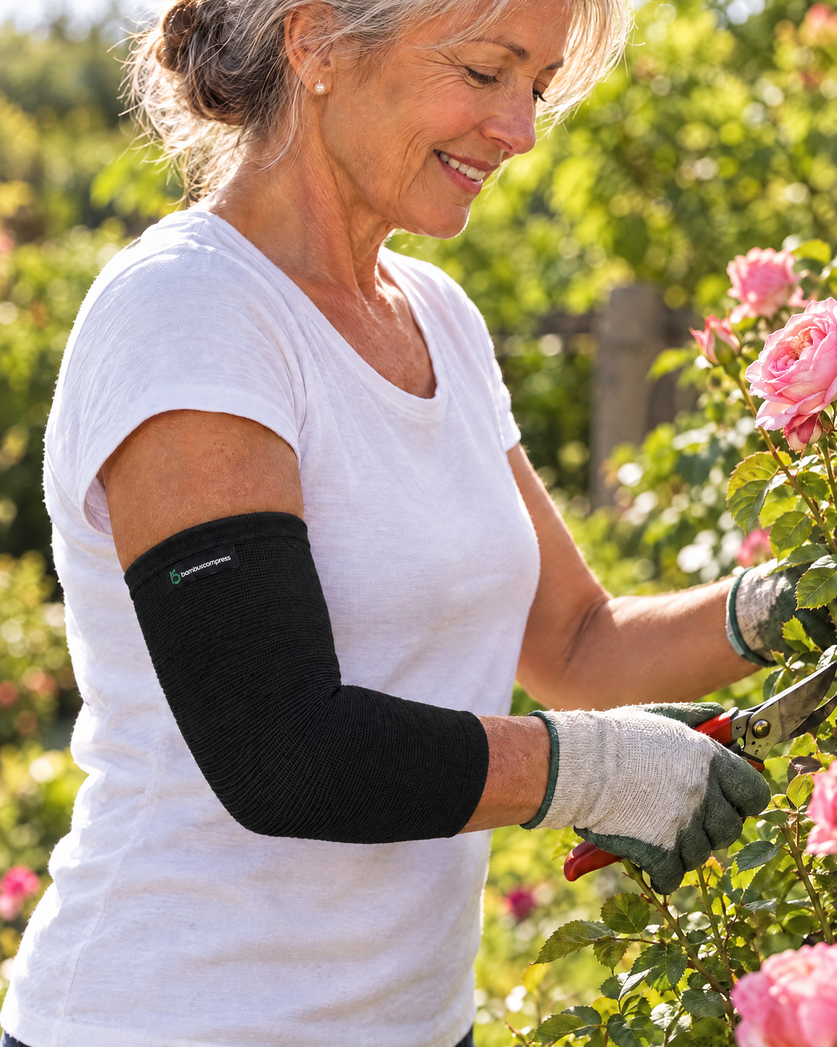 FLEX+ Bamboo Elbow Sleeve in everyday use | Black